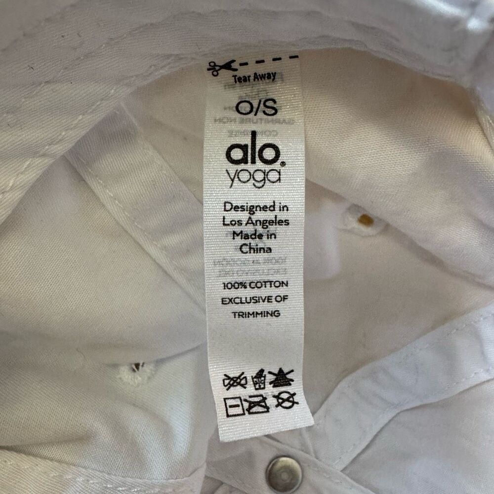 Alo Off-Duty White Baseball Hat Adjustable Strap Yoga RN# 87370 Sporty Ball Cap - Picture 4 of 6